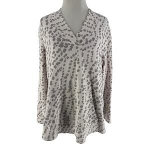 Anybody Women’s Animal Print Long Sleeve V-Neck Blouse Size Large